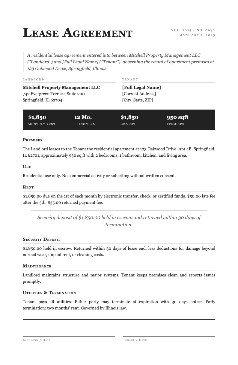 Editorial magazine lease agreement